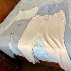 Lot of 4 pairs J. Crew Joggers: 2 Cotton-Cashmere & 2 Magic Rinse Joggers Size L